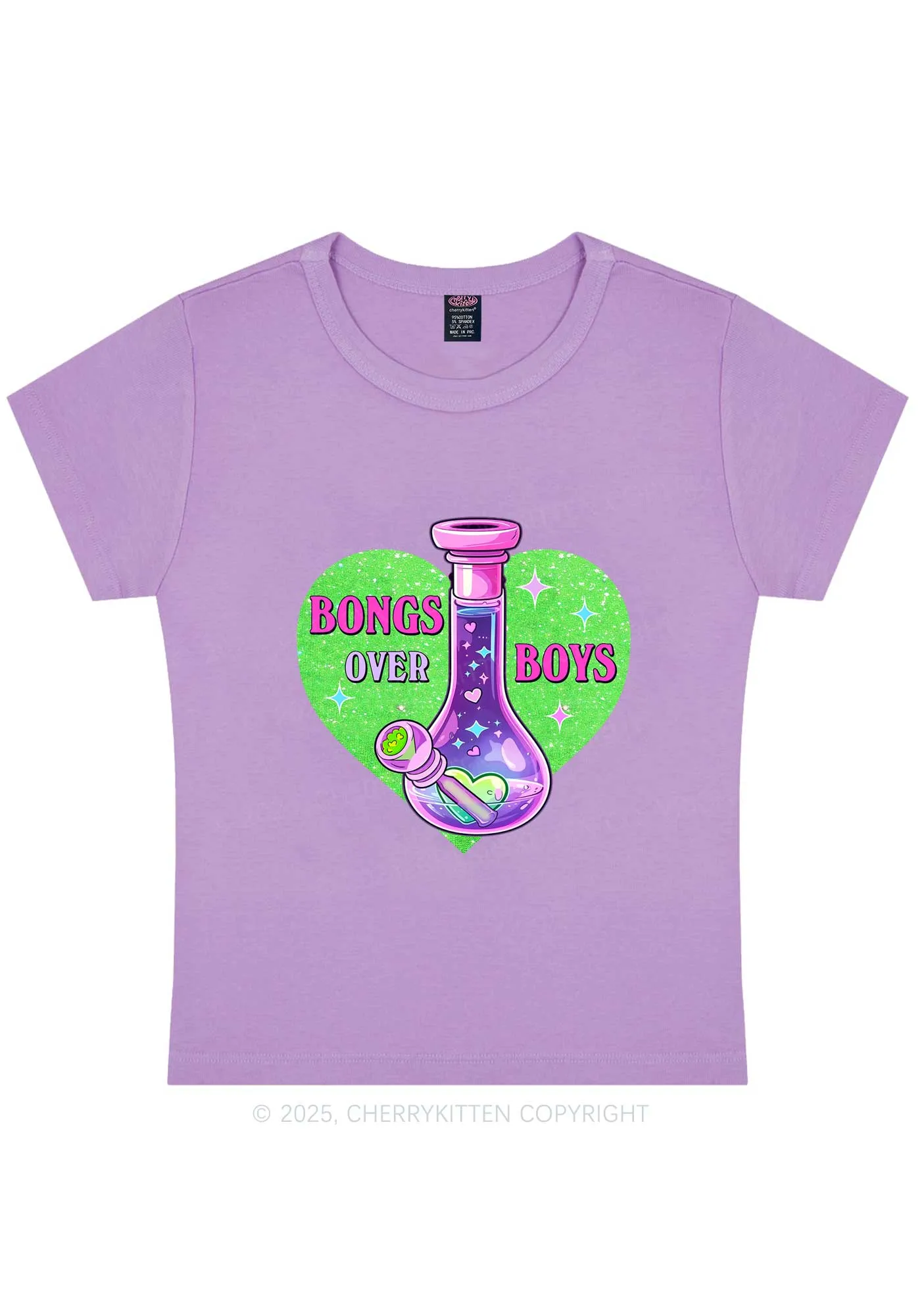Bongs Over Boys Y2K Baby Tee Cherrykitten