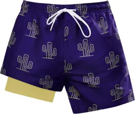 Boys Swim Trunks with Compression Liner Swim Shorts Quick Dry Swimming Trunks with Pockets 5-18 Years