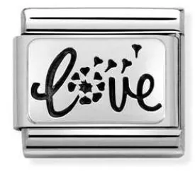 Classic S/steel,925 silver,Love with flower    330109/59