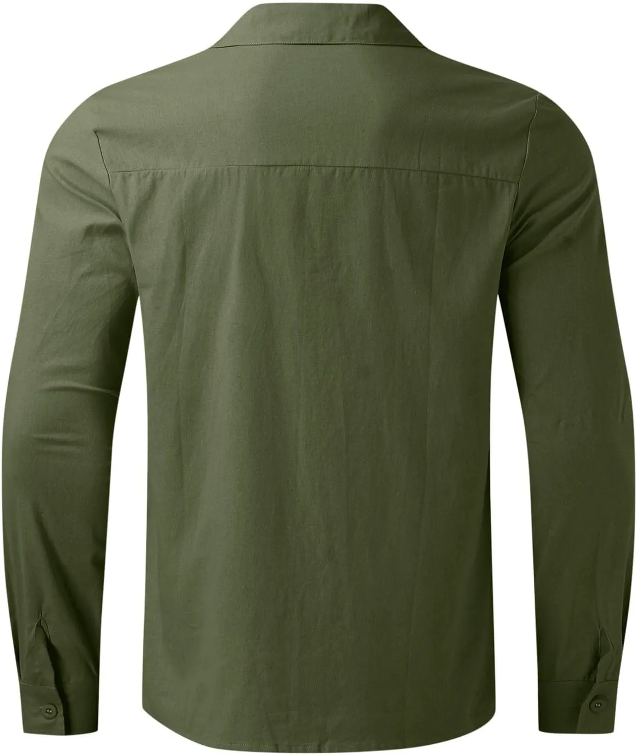 Cotton Linen Shirts for Men Long Sleeve Button Down Shirts Summer Beach Shirts Loose Fit Casual Shirts Vacation Tops
