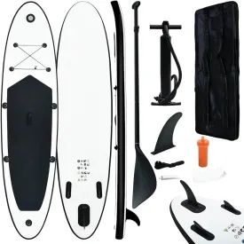 Enjoy Water Sports with Inflatable Stand Up Paddle Board Set, Lightweight, Puncture-Proof Materials, Easy to Carry, Black