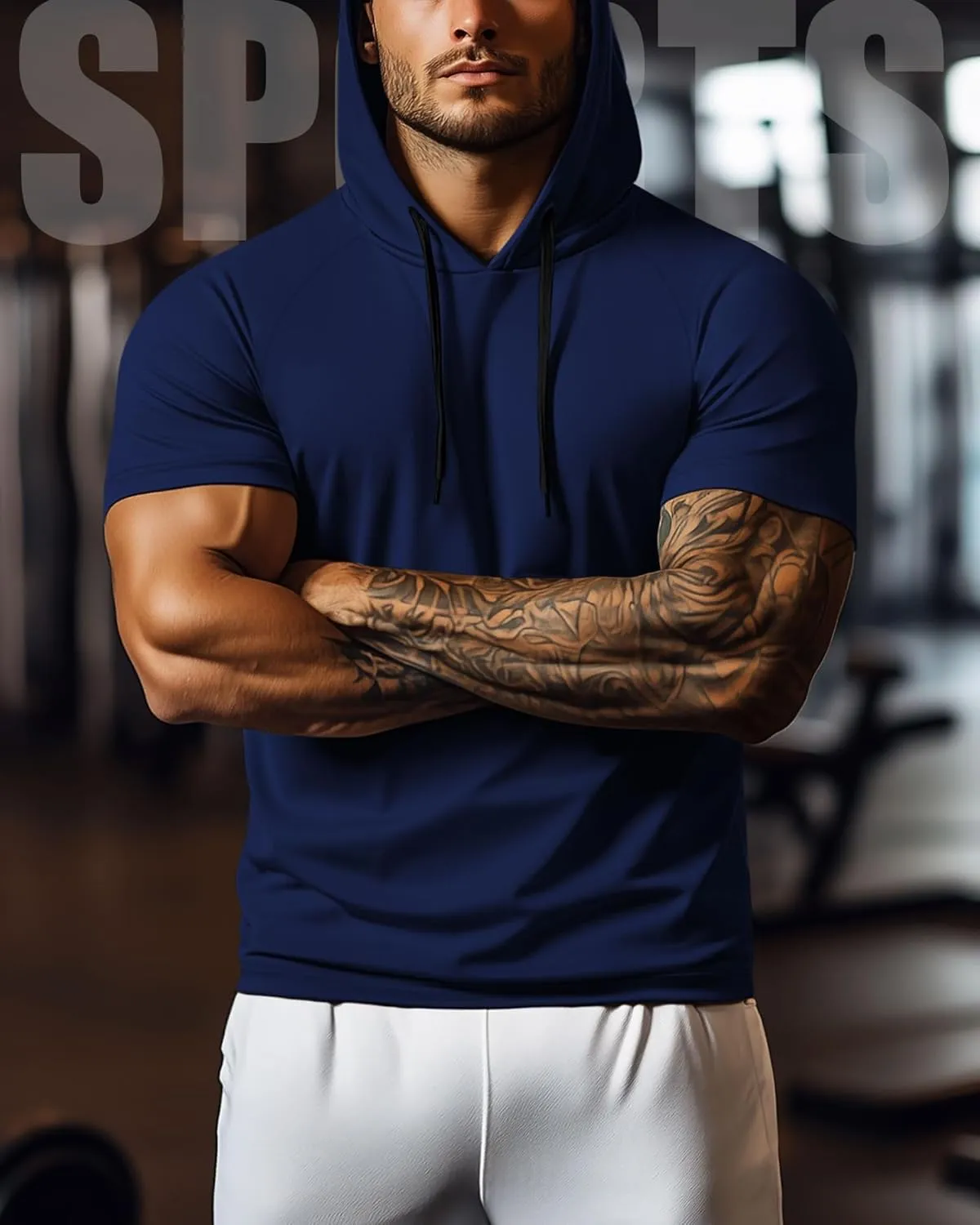 Ficerd 3 Pack Men's Short Sleeve Hoodie Dry Fit Workout Shirts Comfy Running Active Athletic Pullover Sweatshirt