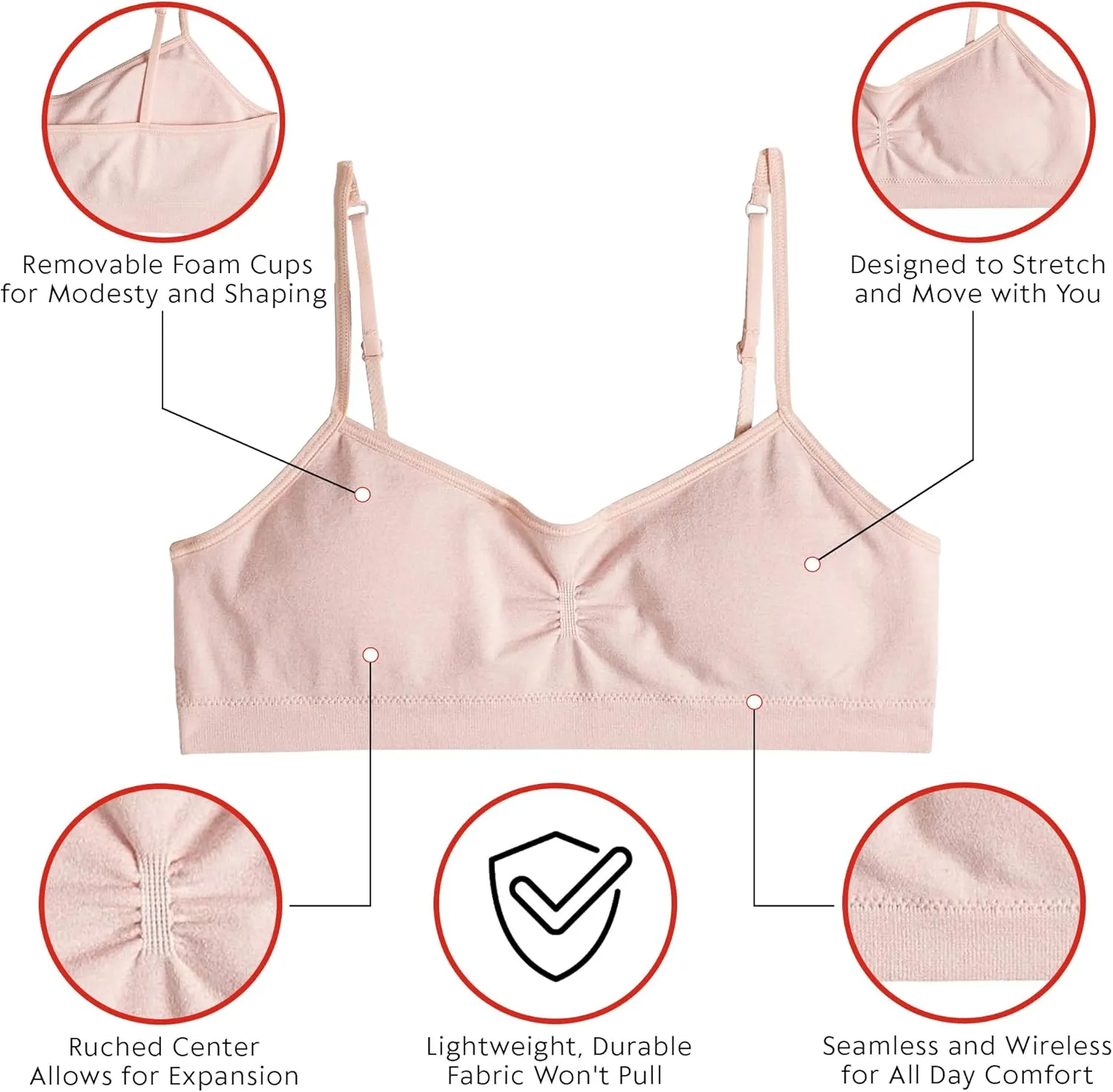 Hanes Girls' Big Seamless Foam Bra (Pack of 2)