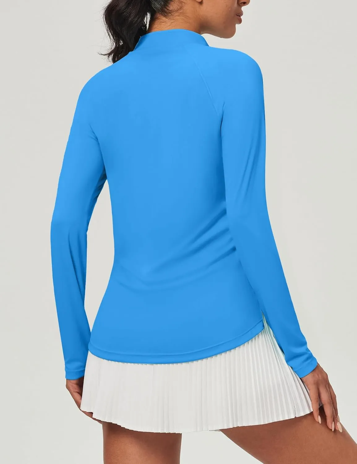 Heathyoga Womens Long Sleeve Workout Tops Golf Shirts for Woman UPF 50  UV Sun Protection SPF Shirts Quarter Zip Pullover