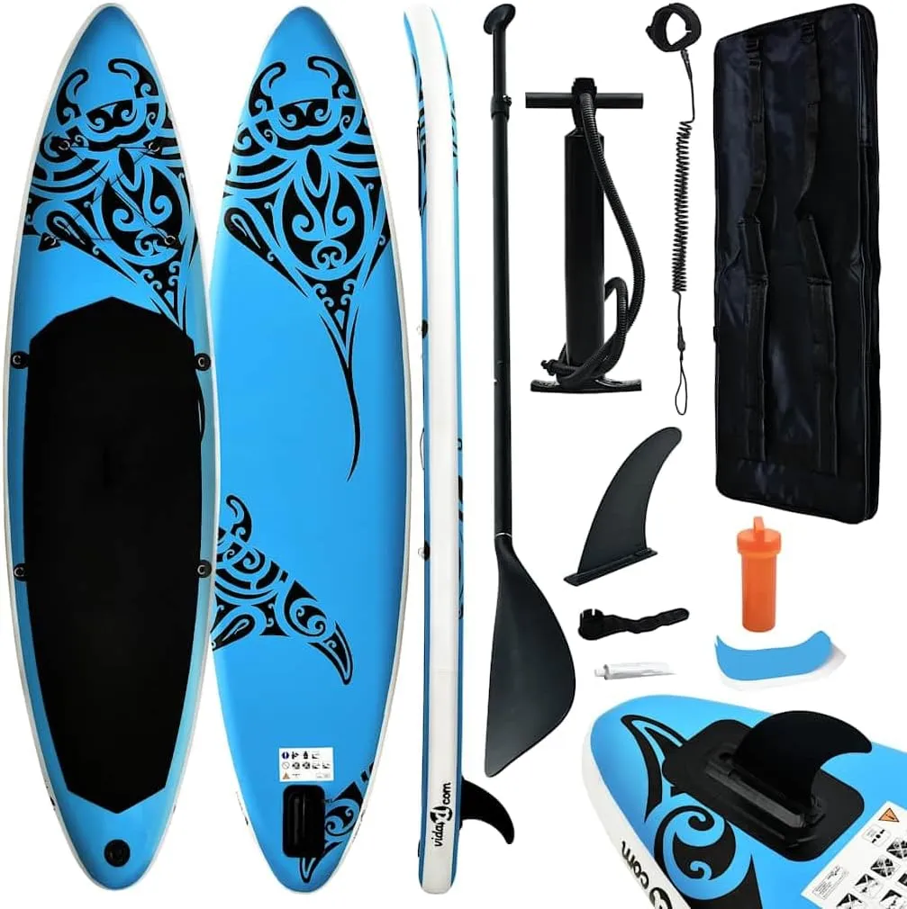 Inflatable Stand Up Paddleboard Set, Puncture-Proof and Easy to Inflate, Stable Design for Adults, Blue
