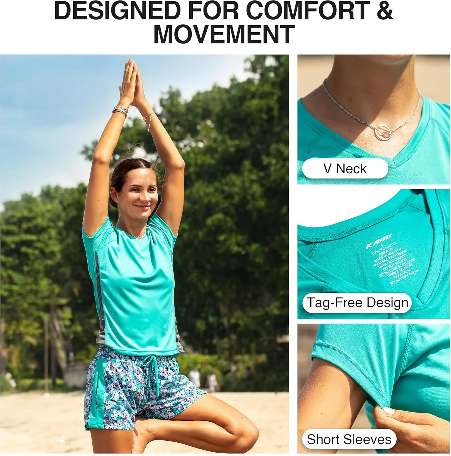 Kanu Surf Women's Plus-Size Solid UPF 50  Swim Shirt Rashguard