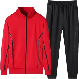 Mens Long Tracksuit Basic Hoodies & Sweatpants Quarter Zip Workout Plaid Jacquard Jogging Suit Casual Lounge wear