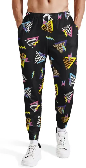Mens Sweatpants 80s 90s Retro Joggers Sports Funny Workout Party Gym Pants with Pockets
