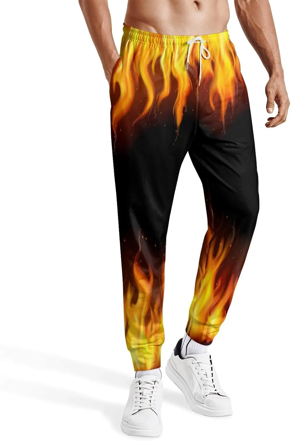 Mens Sweatpants 80s 90s Retro Joggers Sports Funny Workout Party Gym Pants with Pockets