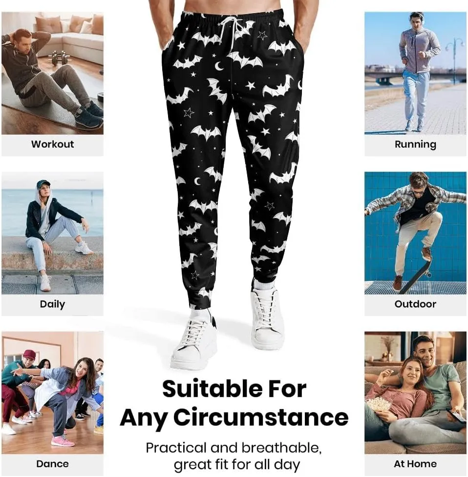 Mens Sweatpants 80s 90s Retro Joggers Sports Funny Workout Party Gym Pants with Pockets