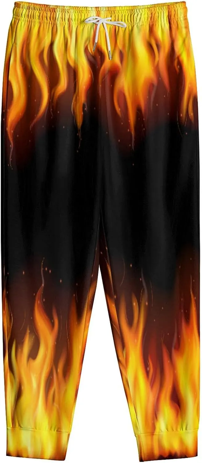 Mens Sweatpants 80s 90s Retro Joggers Sports Funny Workout Party Gym Pants with Pockets