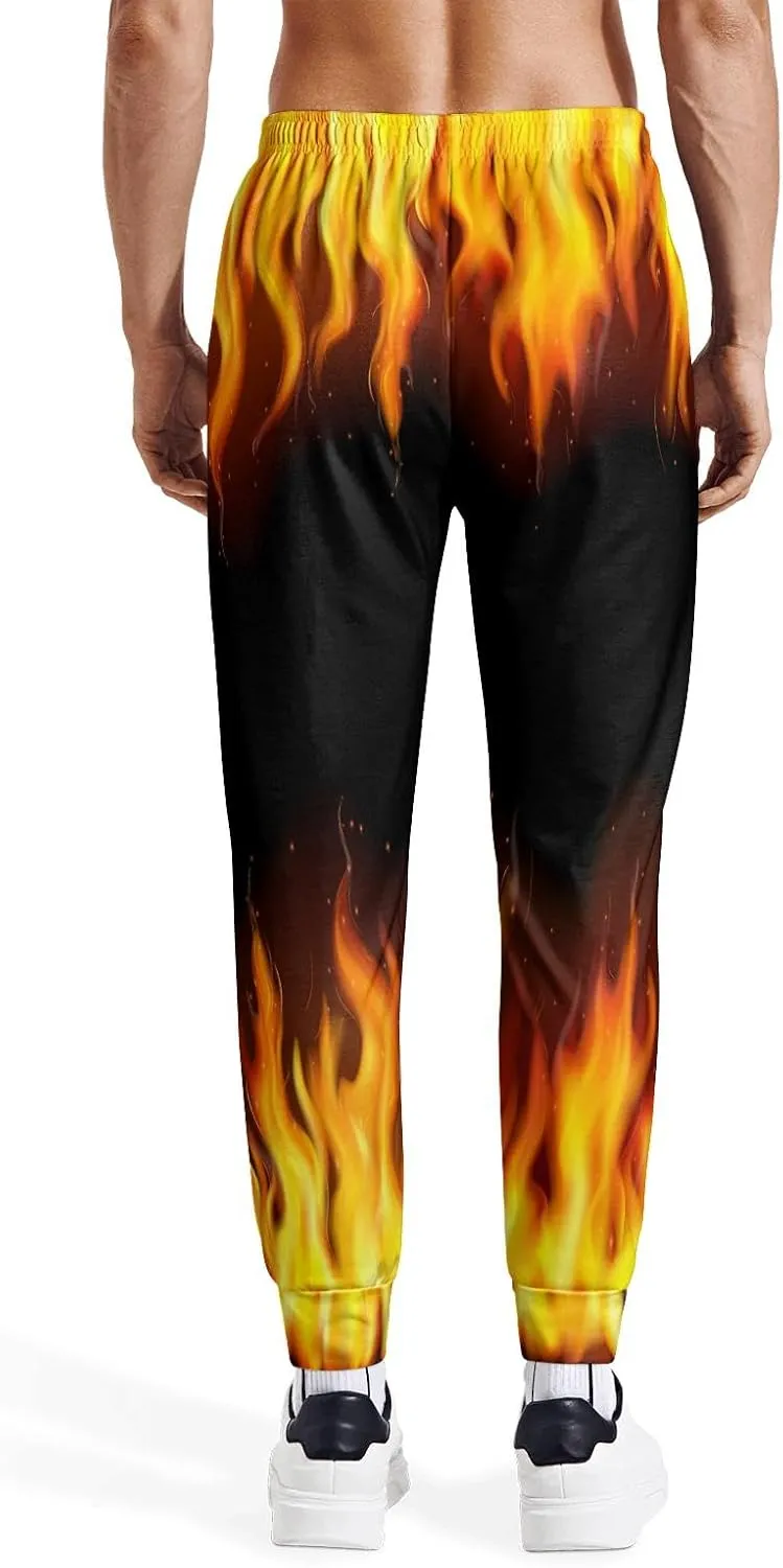 Mens Sweatpants 80s 90s Retro Joggers Sports Funny Workout Party Gym Pants with Pockets