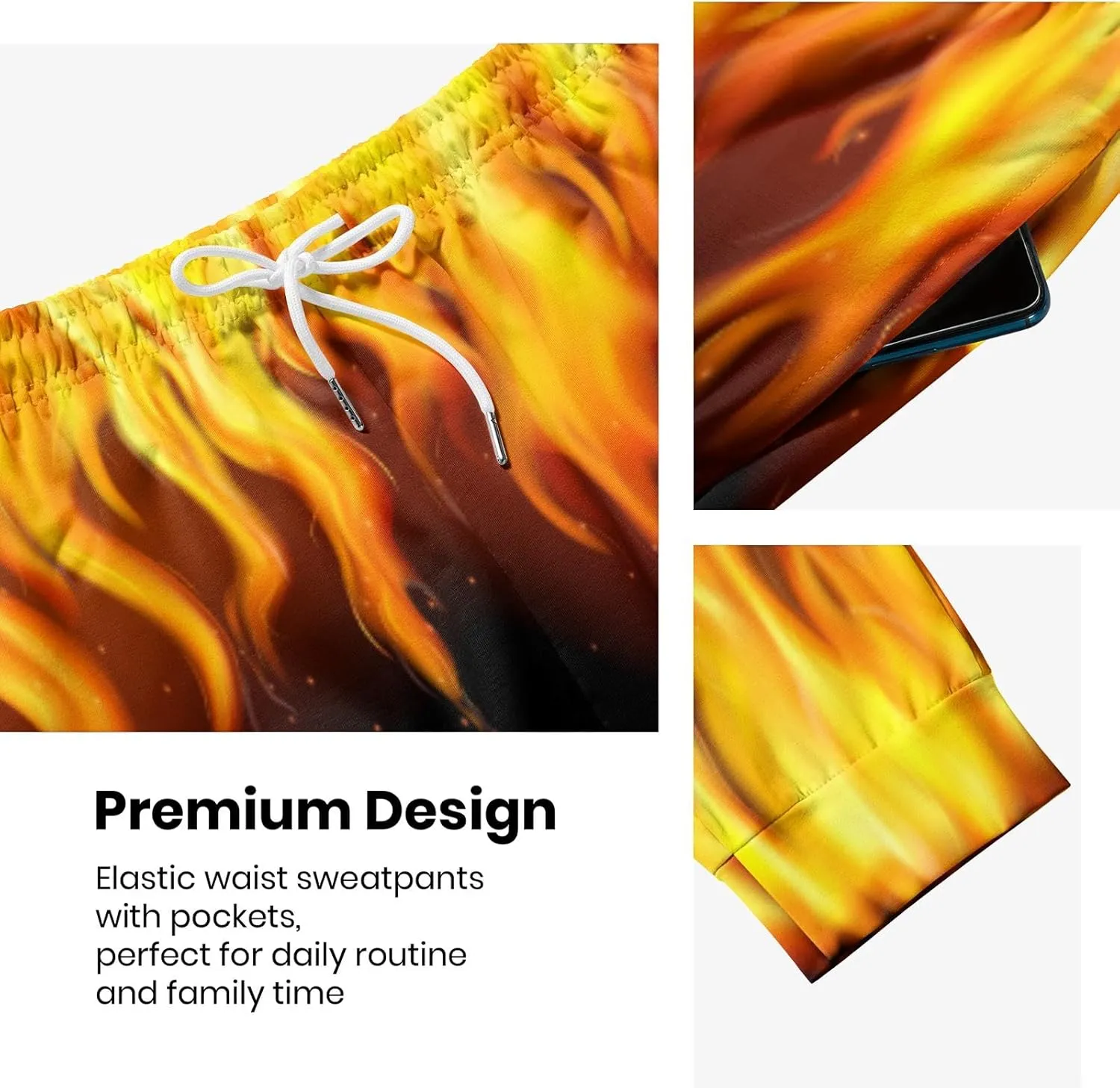 Mens Sweatpants 80s 90s Retro Joggers Sports Funny Workout Party Gym Pants with Pockets
