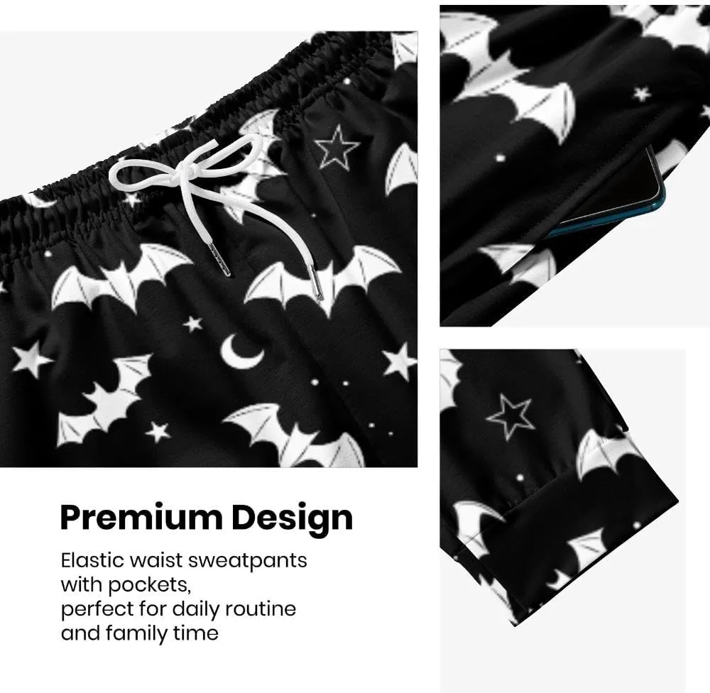 Mens Sweatpants 80s 90s Retro Joggers Sports Funny Workout Party Gym Pants with Pockets