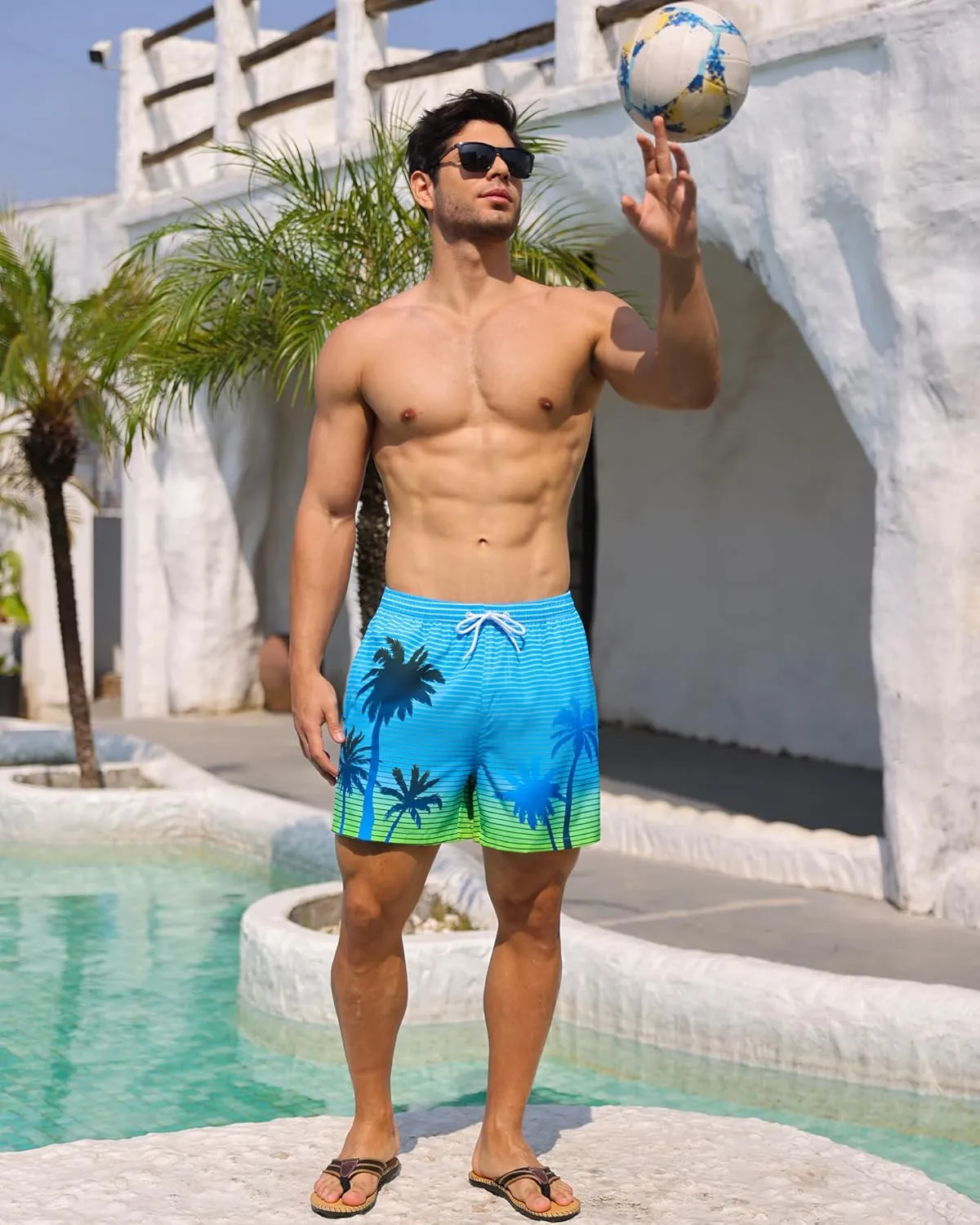 Mens Swim Trunks with Compression Liner Quick Dry Bathing Suits Board Beach Shorts Swim Shorts with Zipper Pocket
