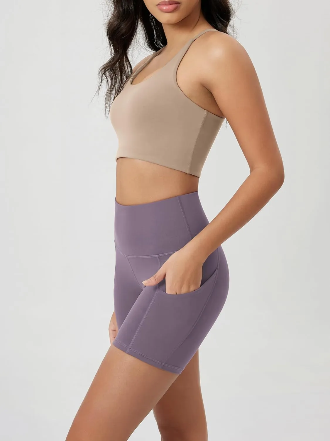 ODODOS Women's Tummy Control Biker Shorts 2.0 with Pockets High Waist Athletic Workout Yoga Shorts-3.5''/ 5"/ 8" / 10" Inseam