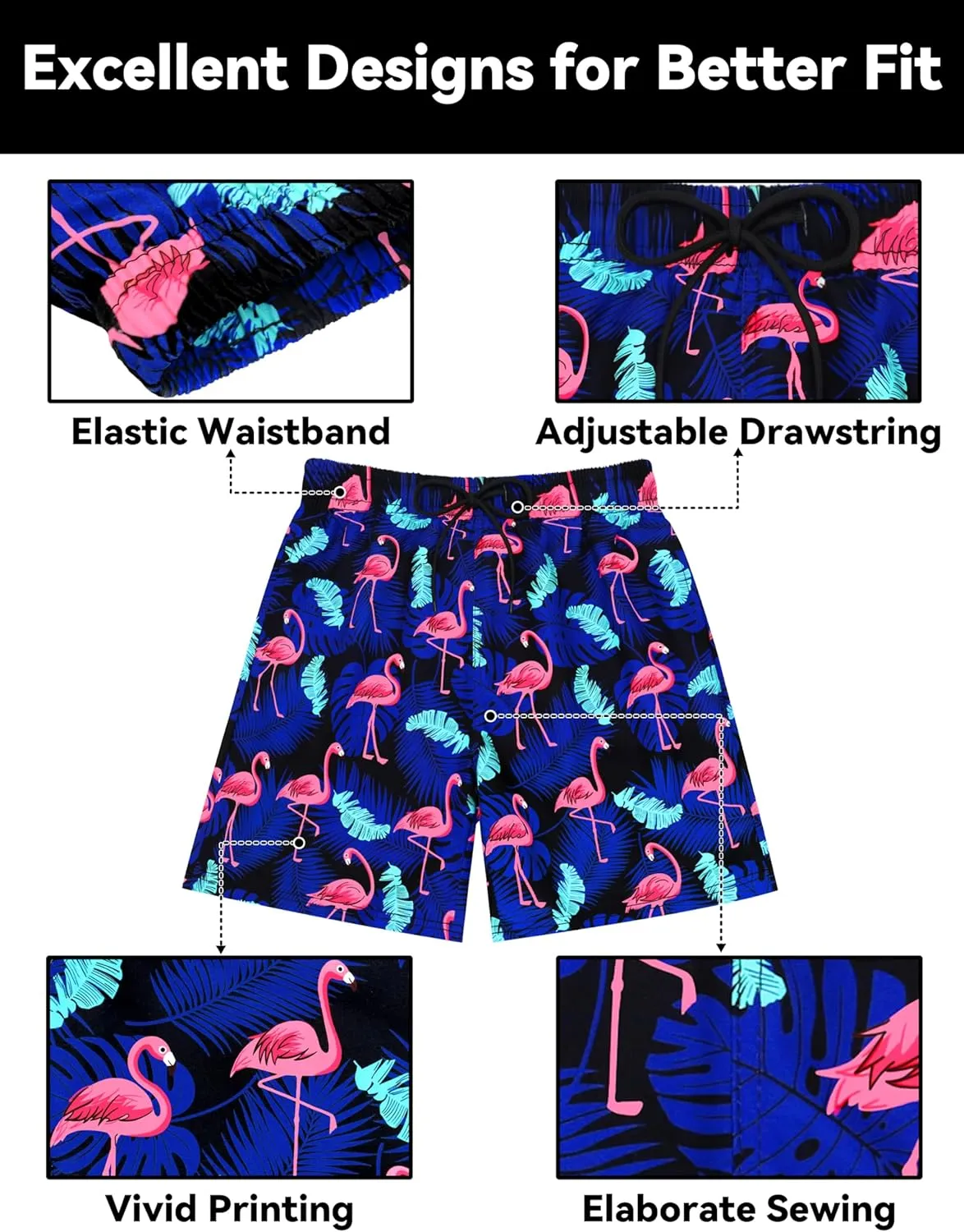 Olreco Youth Boys Swim Trunks with Compression Liner Boys Bathing Suit for Kids Swimsuits Teen Quick Dry Kids Board Shorts