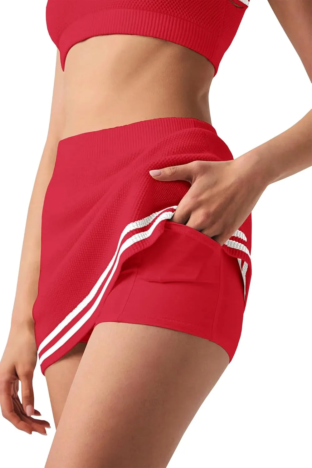 Panadila Womens 2 Piece Skirt Set Workout Outfits Tennis Skorts with Built-in Shorts and Sports Bra Gym Yoga