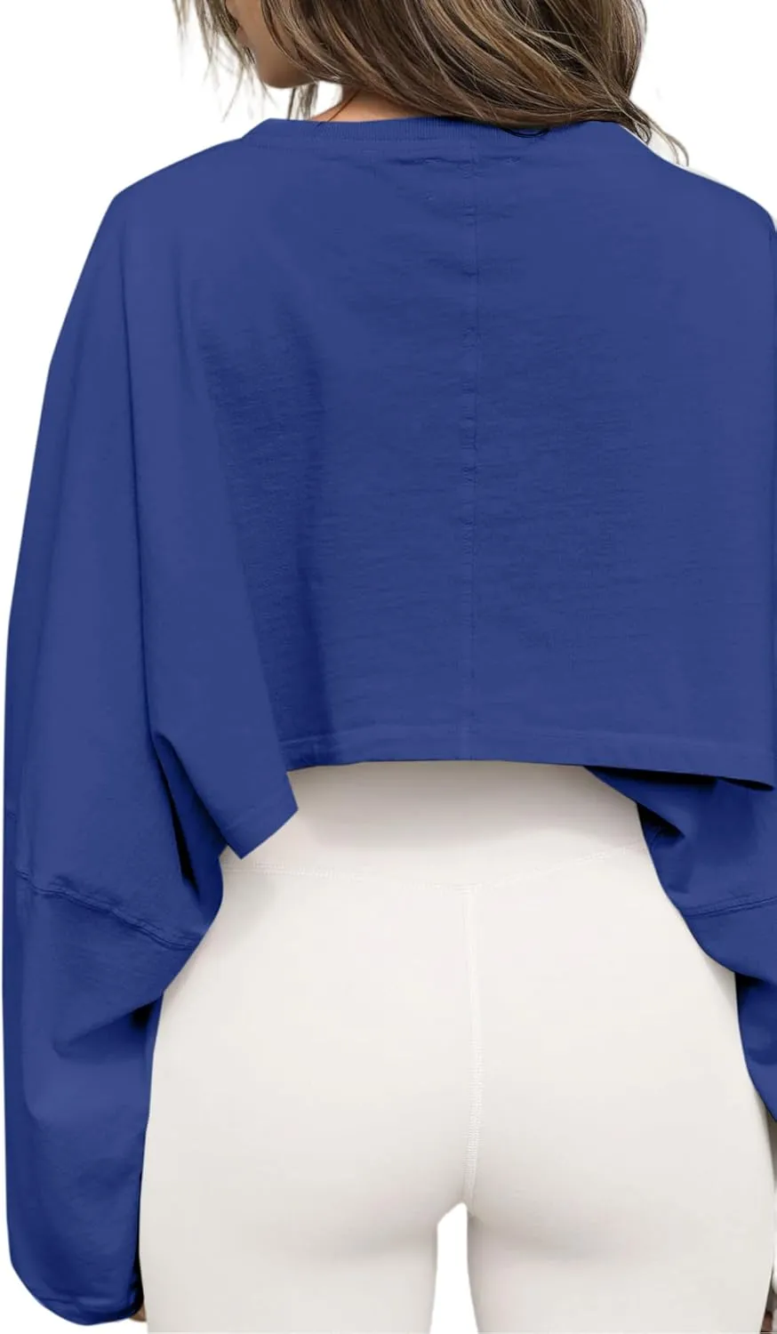 Remidoo Women's Casual Long Sleeve Cropped Sweatshirt Crewneck Pullover Shirt