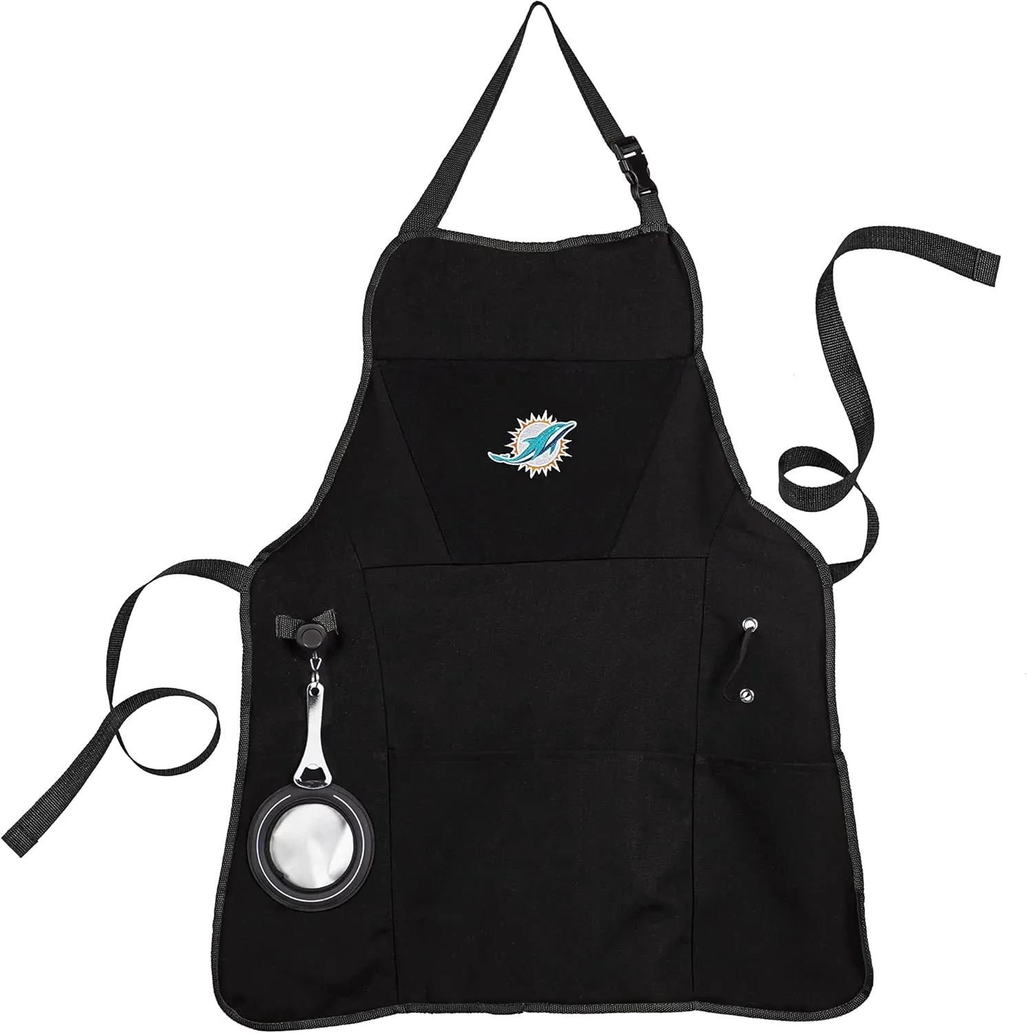 Team Sports America NFL Ultimate Grilling Apron with Bottle Opener and Insulated Beverage Holder, Adjustable Straps Men Women