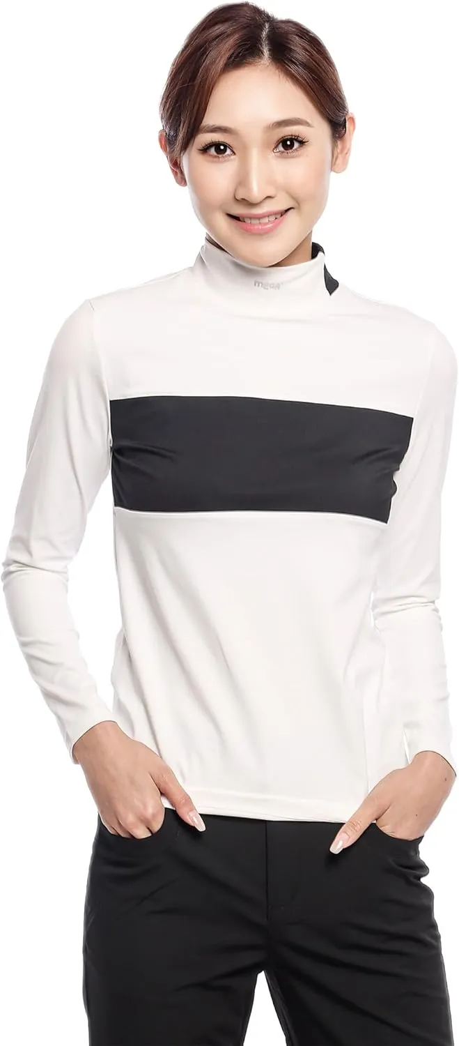 Warmth Base-Layer Thermal Shirt Long Sleeve Mock-Neck Heating Underwear or Outerwear for Women